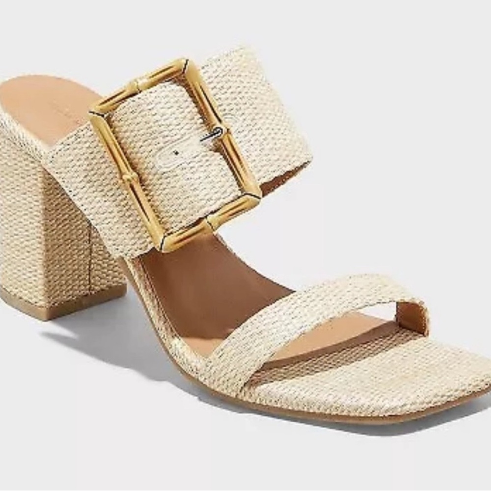 Universal Thread Bristol Beige Mule Heels Elegant NWT